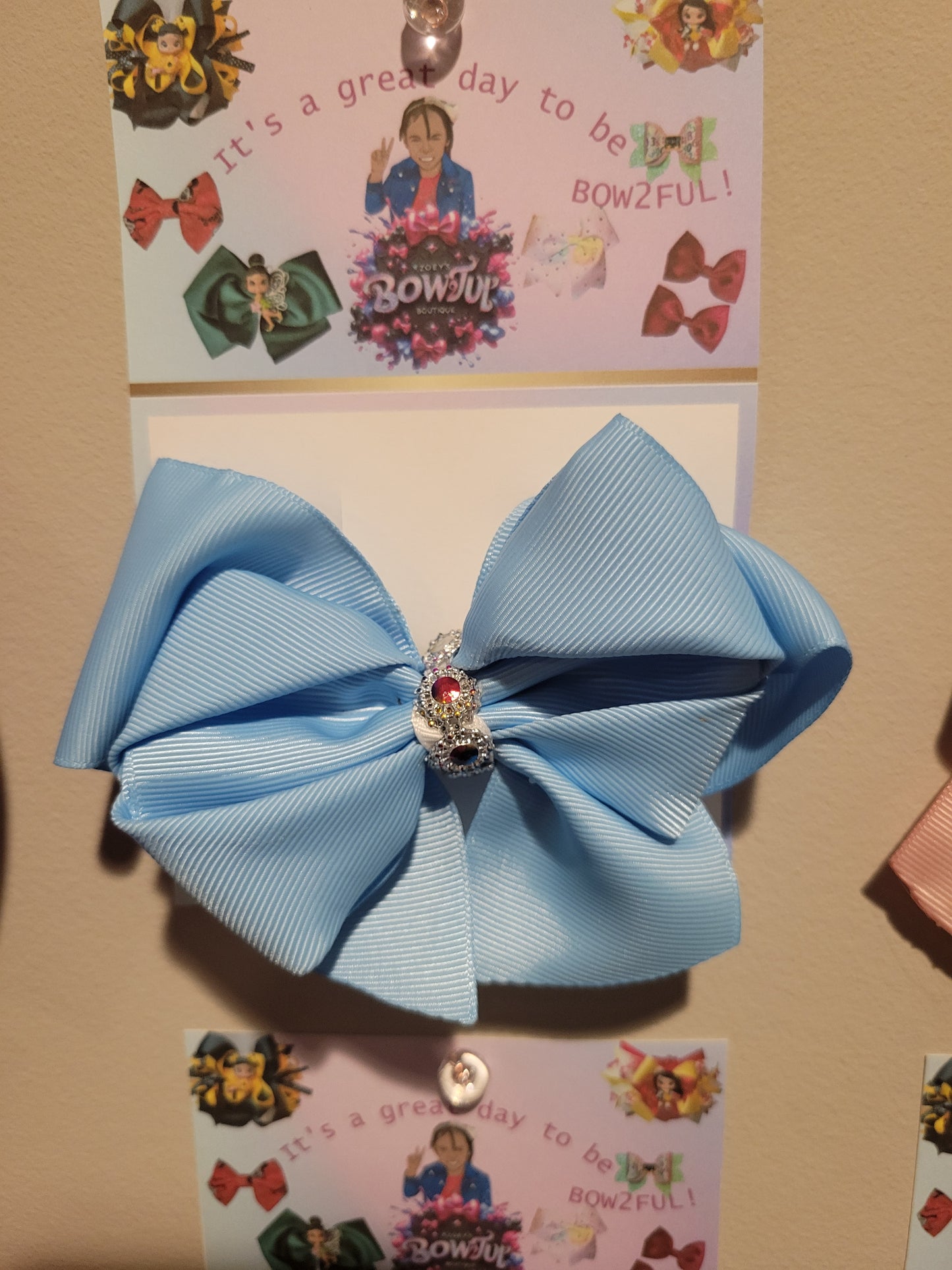 Blue grossgrain bow