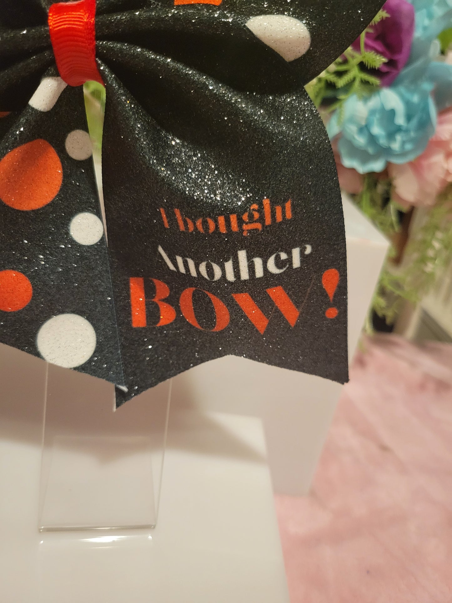 Shh don't tell dad in black and red bow