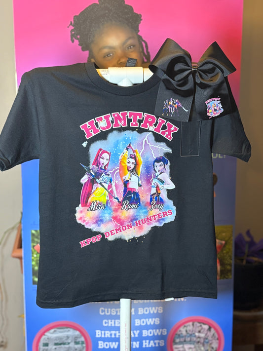 Huntrix youth tee and bow set