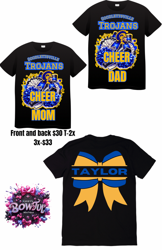 Trojans cheer team shirts