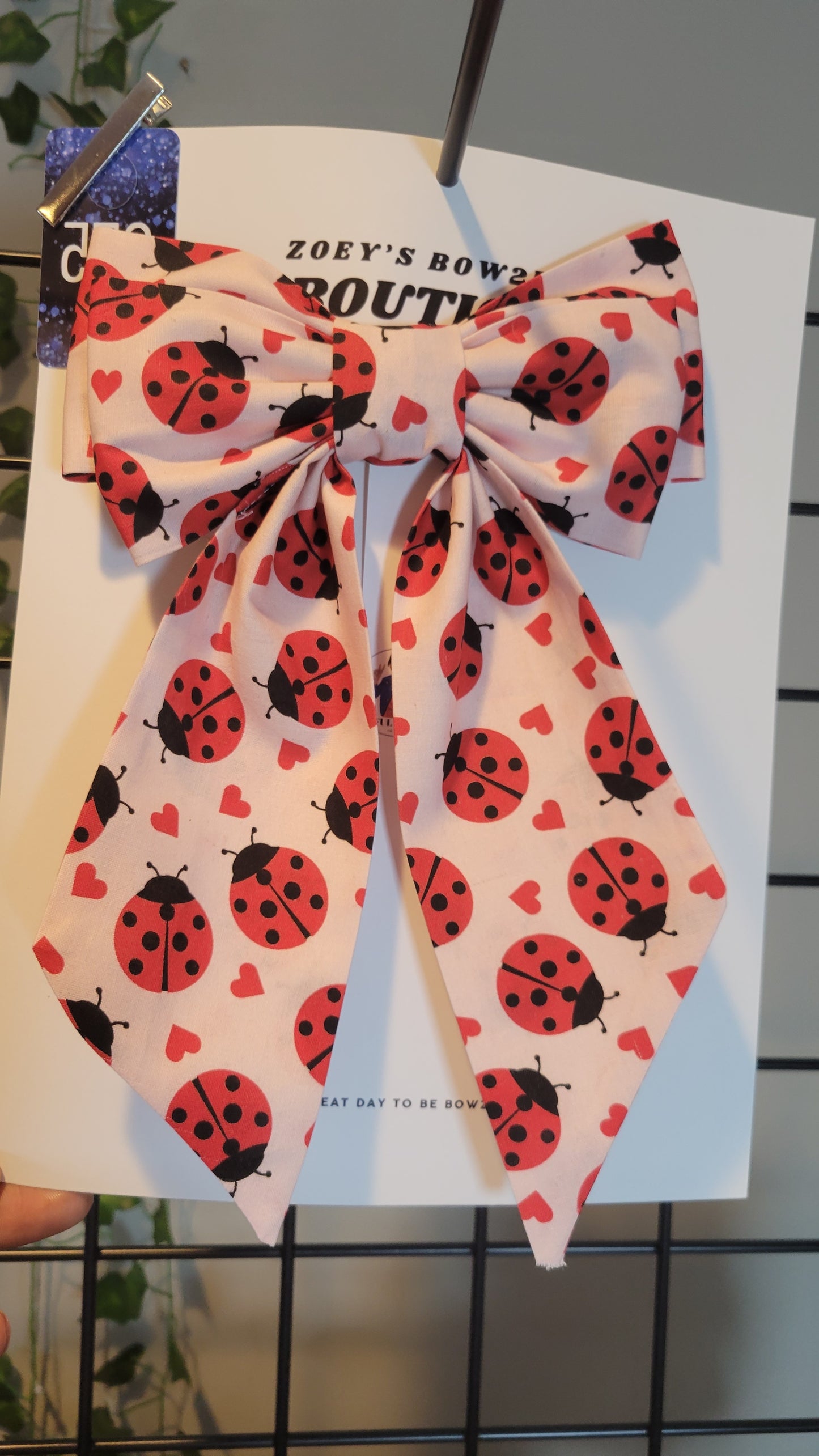 2025 valentine ladybug love with tails bow