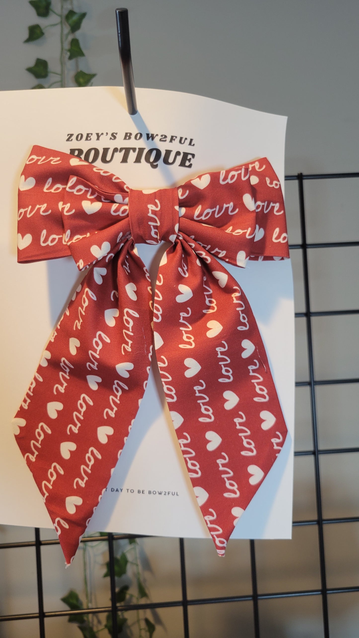2025 valentine red love tails bow