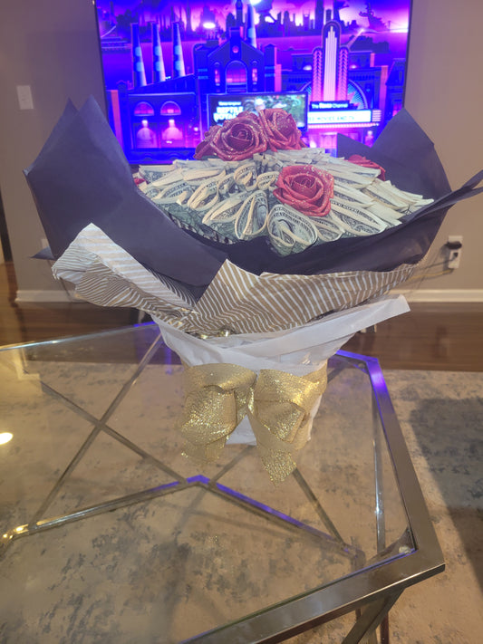 $100 money bouquet