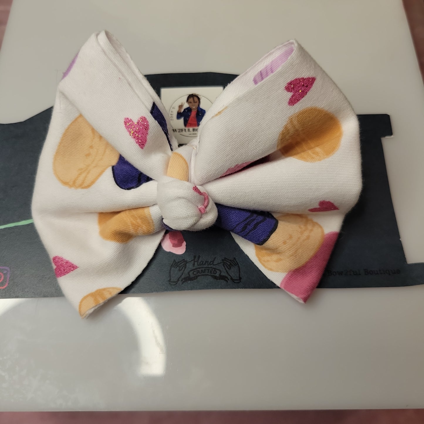 Sweet treats bullet fabric bow