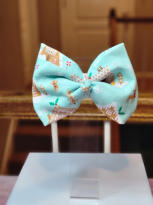 Gingerbread fabric bow 2