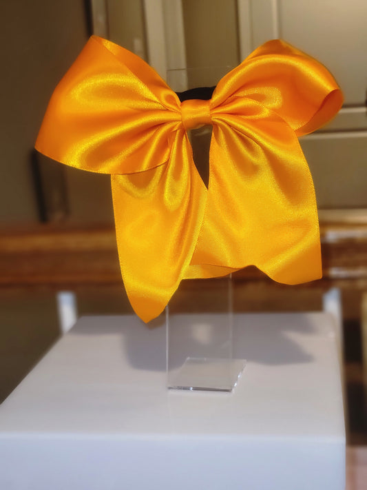 Orange silk cheer style bow