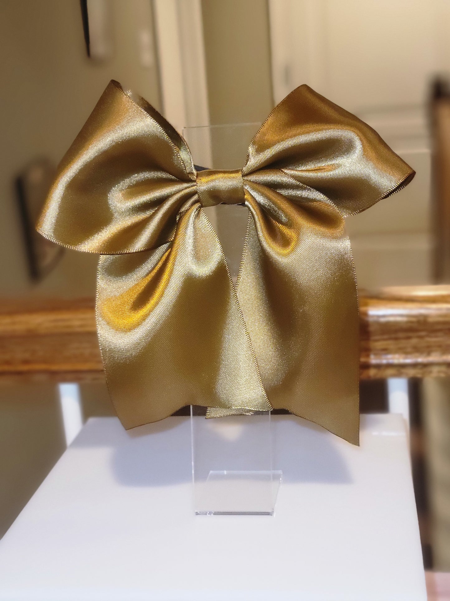 Brown silk cheer style bow