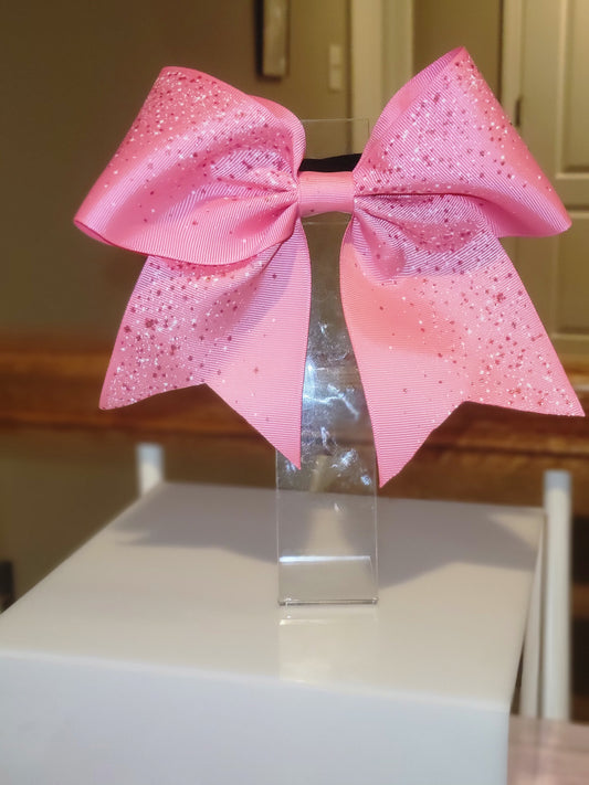 Sprinkle pink cheer style bow