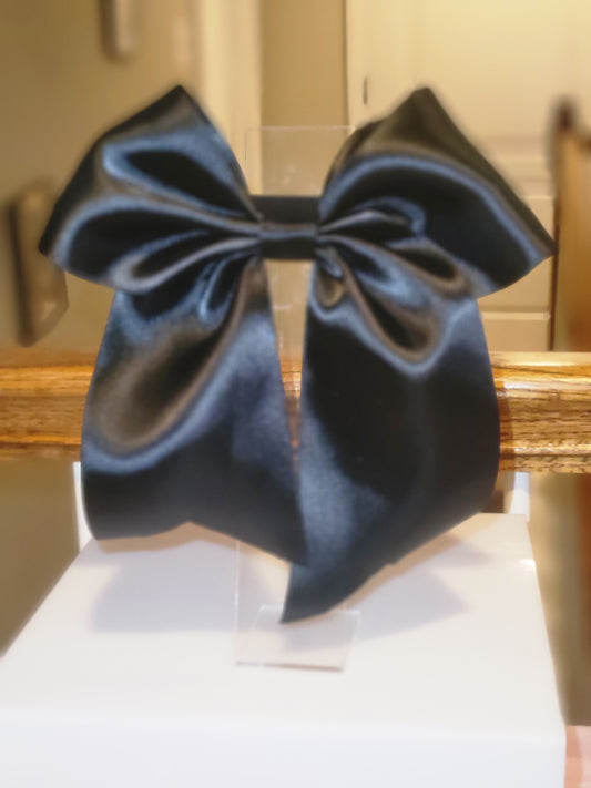 Black Satin cheer style bow