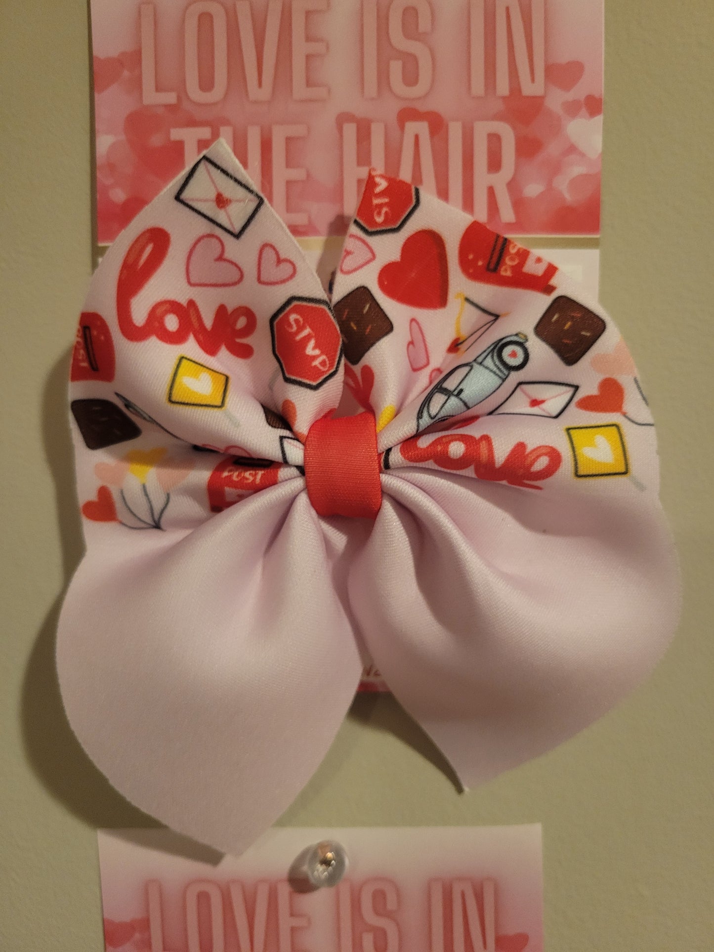 Chocolate love fabric bow