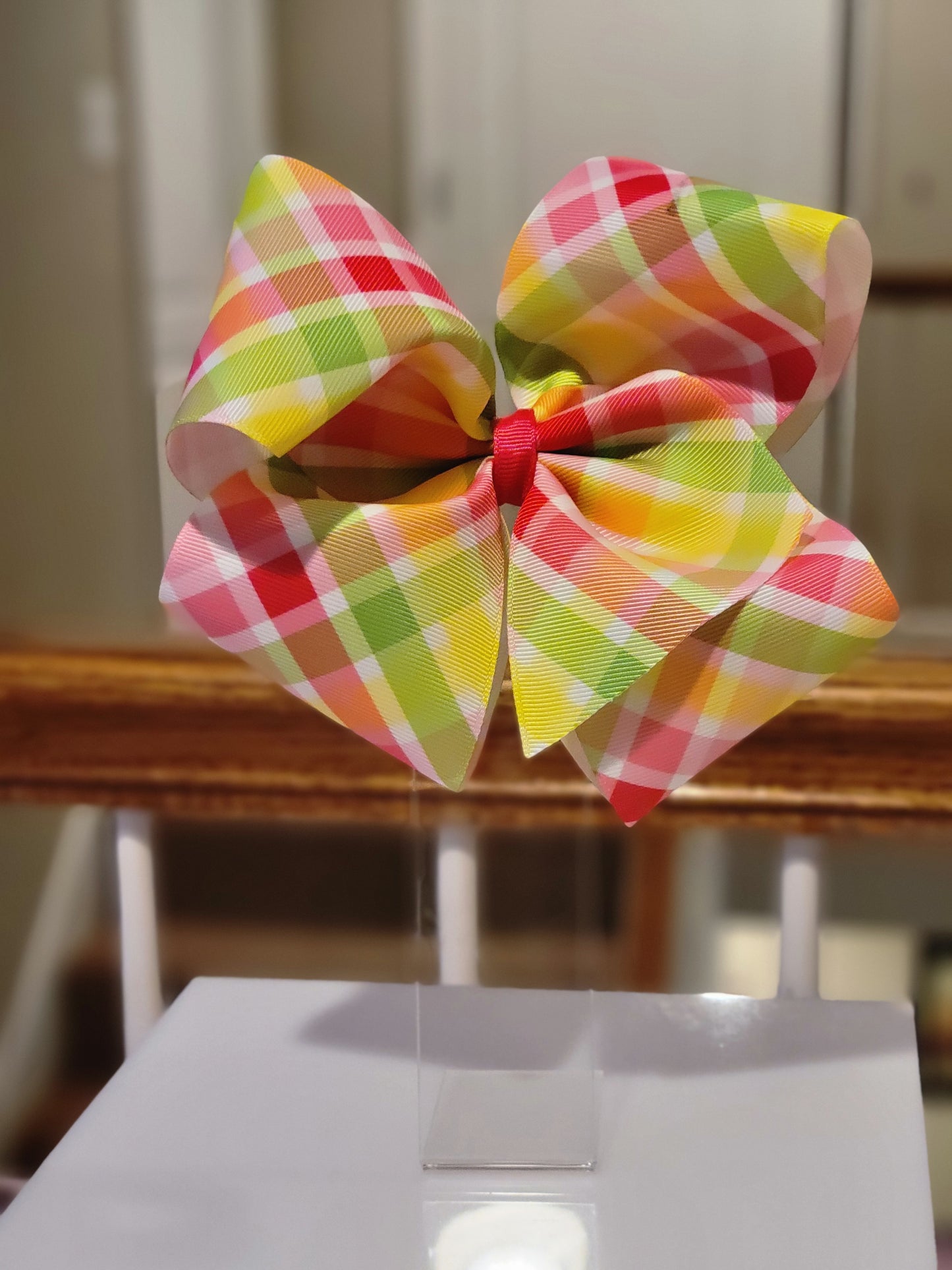 Spring plaid bow