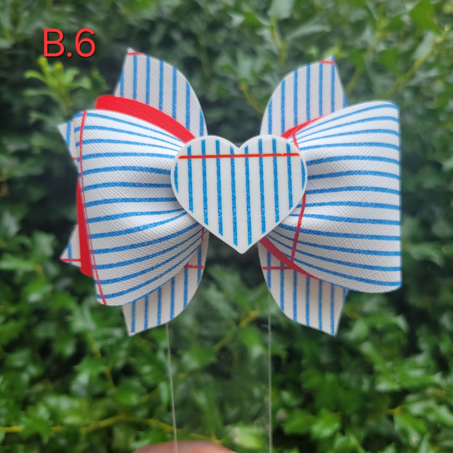 Back to school 3 layer faux leather bows