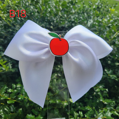 Back to school 3 layer faux leather bows