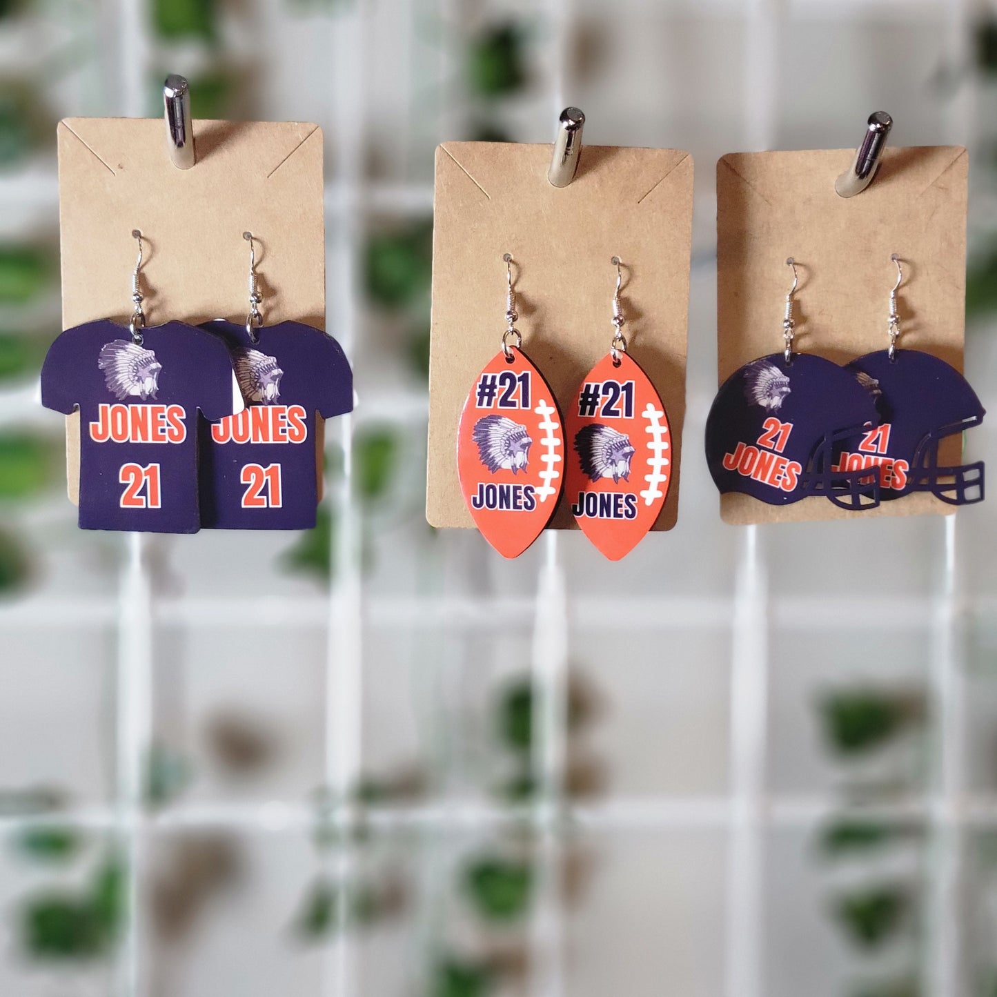 3pc football customize earring sets