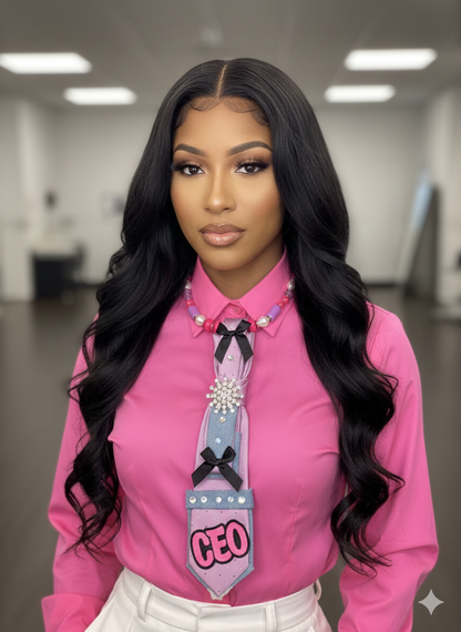 CEO purple and pink bling tie