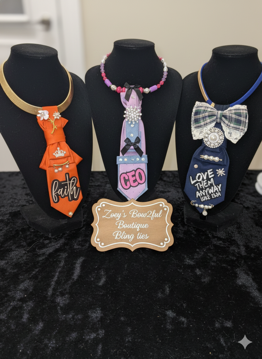 CEO purple and pink bling tie