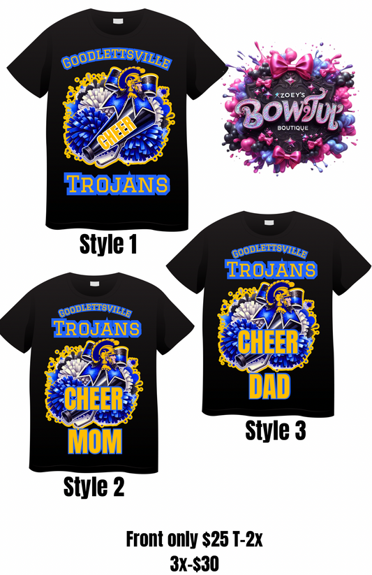 Trojans cheer team shirts