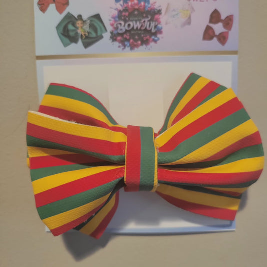 African faux leather bow