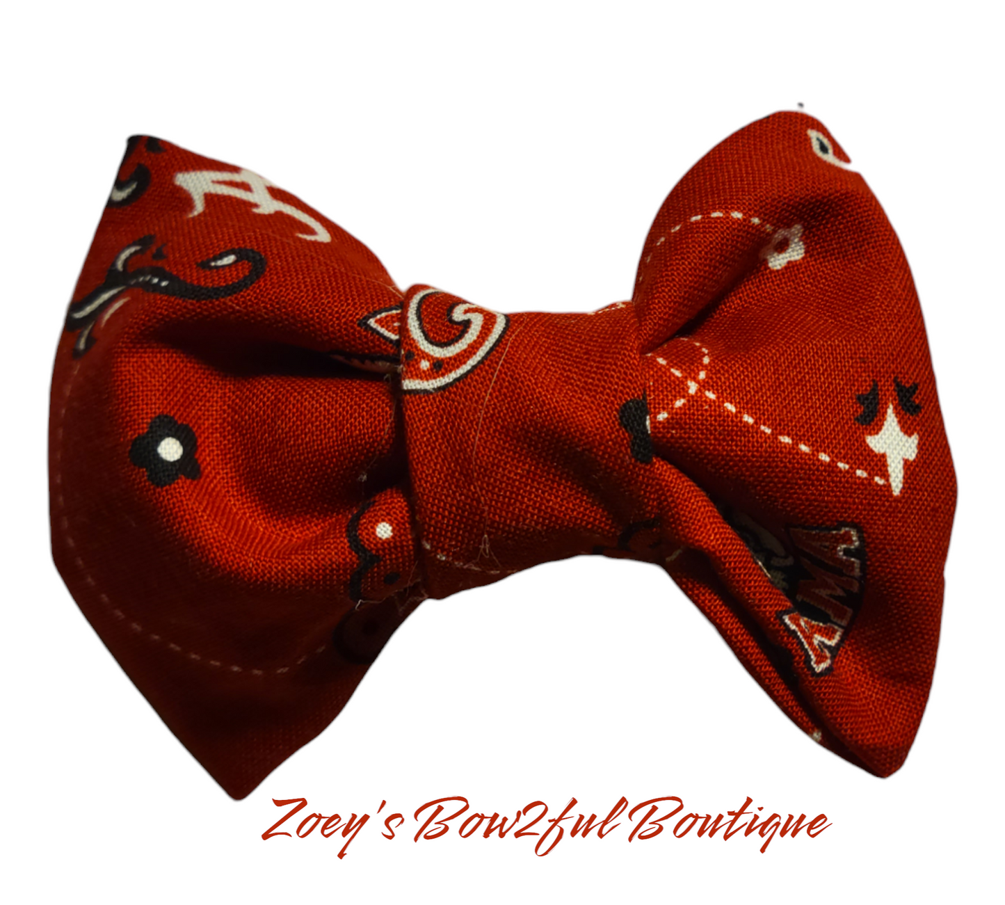 Mini roll tide fabric bow style 2