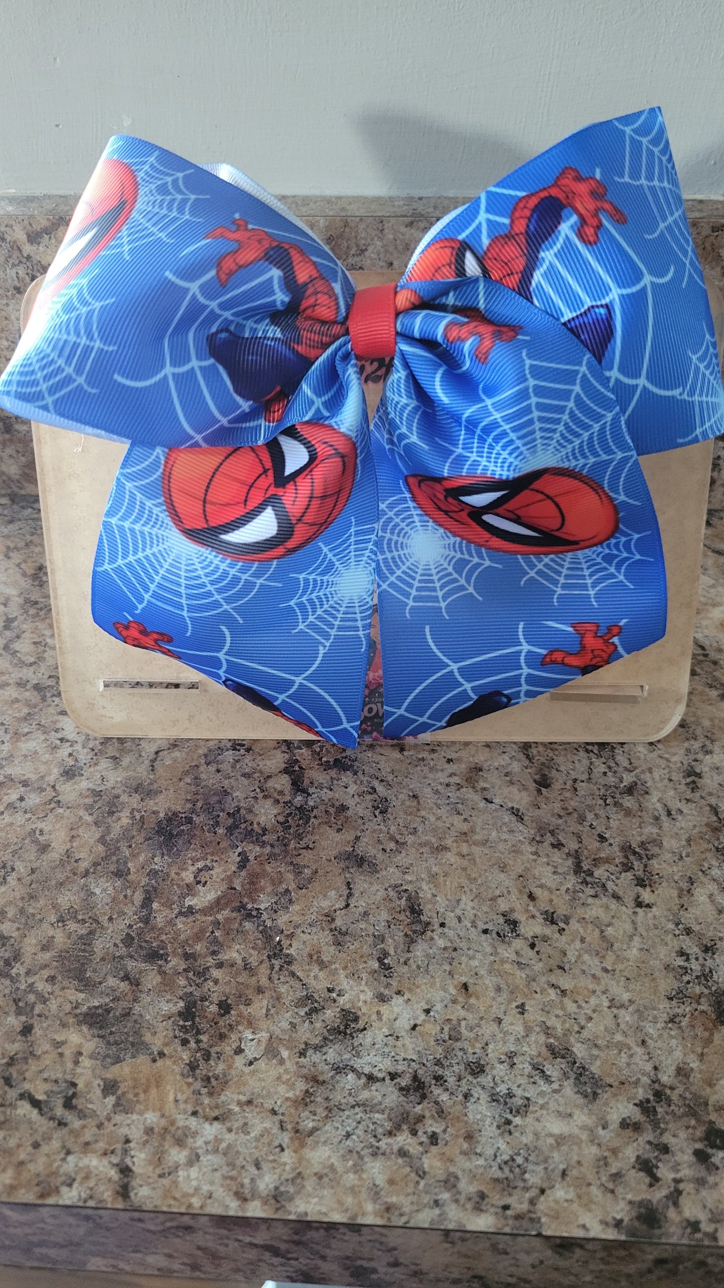 2025 Spiderman in blue bow