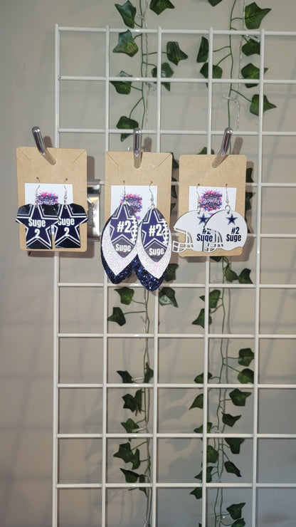 3pc football customize earring sets