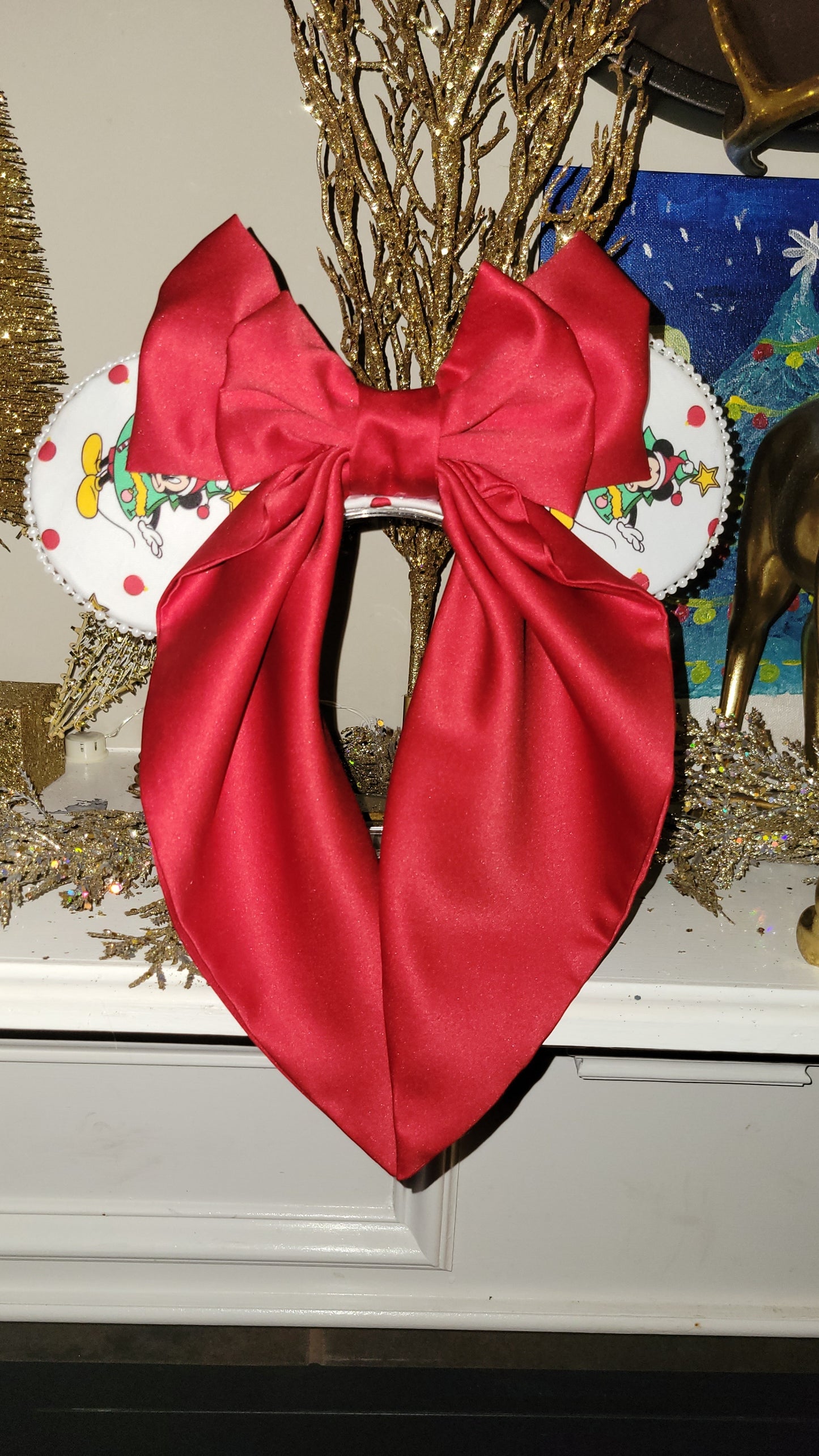 Custom Ear headbands with long double silk bow