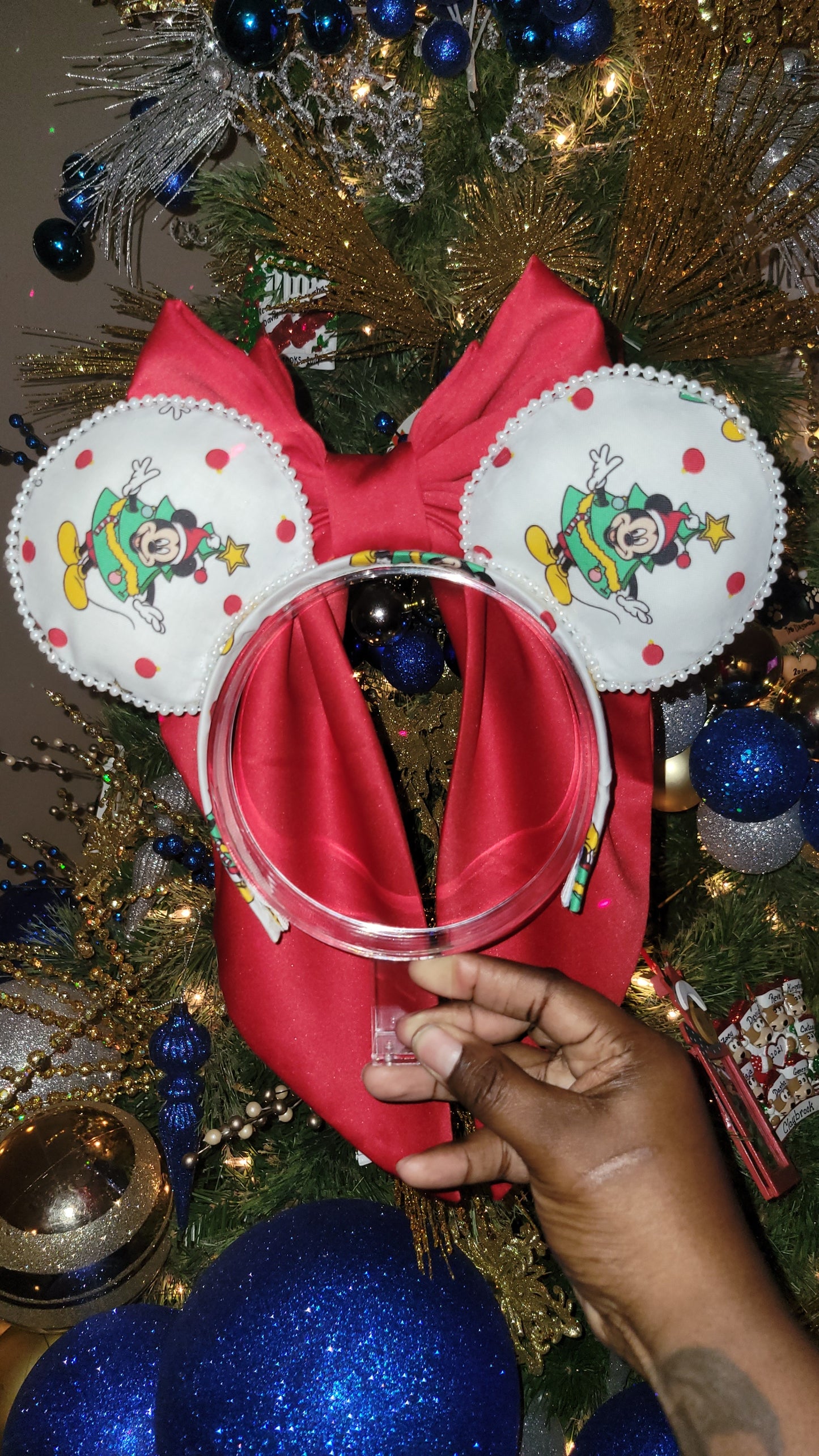 Custom Ear headbands with long double silk bow