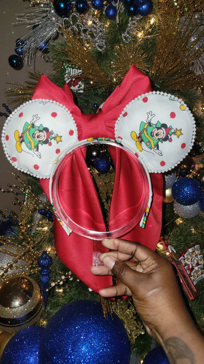 Custom Ear headbands with long double silk bow