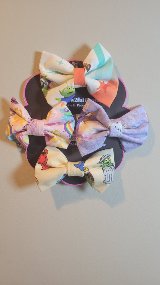 Characters fabric bow variety pack