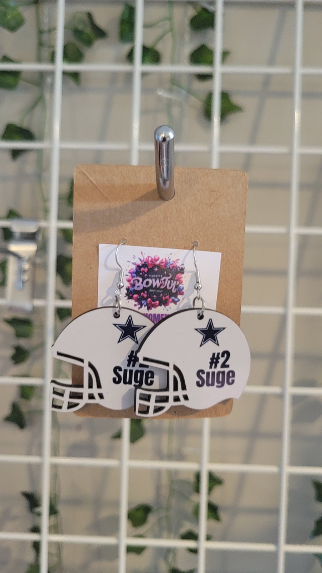 Football helmet earrings Double sided