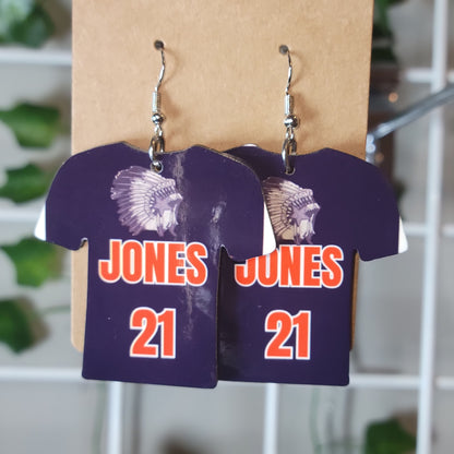 Custom jersey earrings