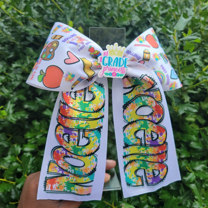 Custom letters cheer bow